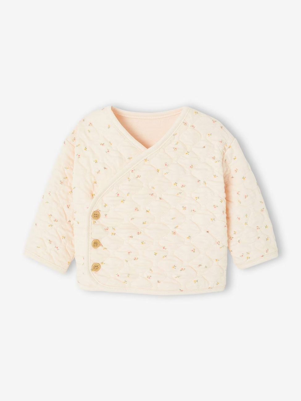 Gilet bébé matelassé ouverture naissance vanille (Vertbaudet) - Couverture