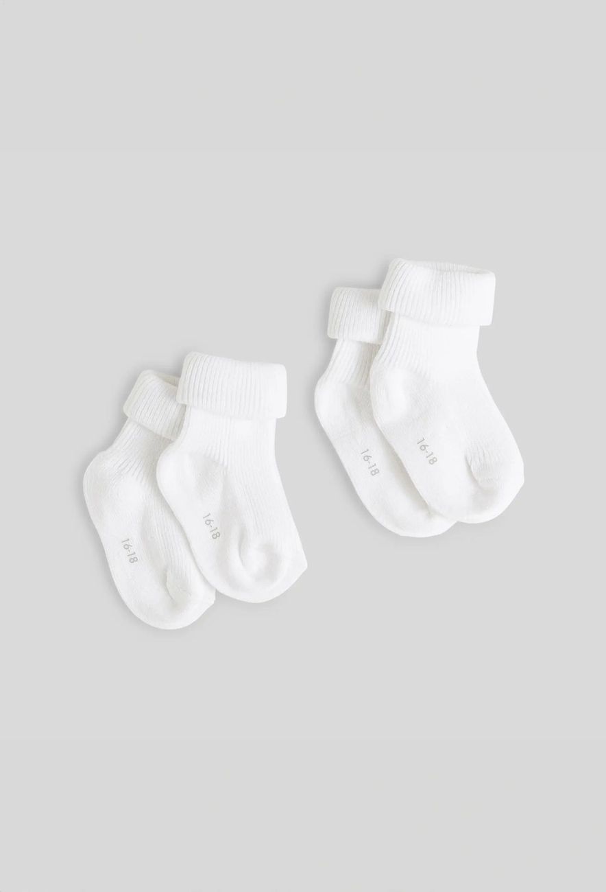 Lot de 2 paires de chaussettes à revers contenant du coton BIO (Bout'Chou) - Couverture