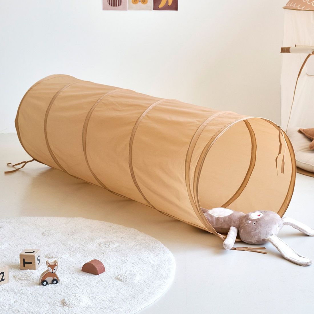 Petite Amélie | Tunnel de jeu Miel | Tunnel de motricité pour bébé | Brun | Pliable | Avec sac de transport inclus pour rangement facile (Petite Amélie) - Couverture
