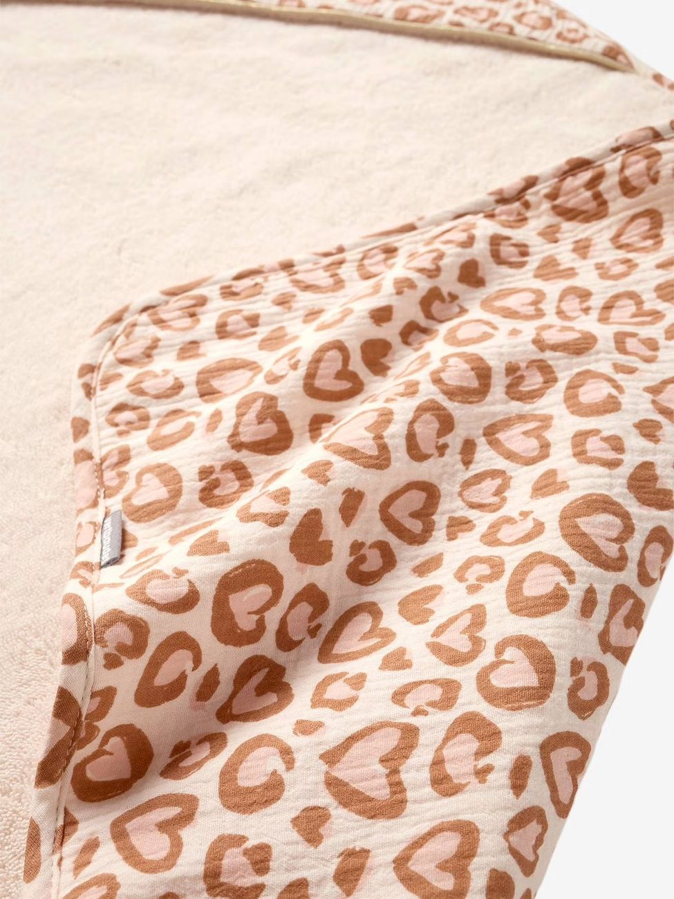 Cape de bain gaze de coton personnalisable LOVELY LÉO noisette (Vertbaudet) - Image 1