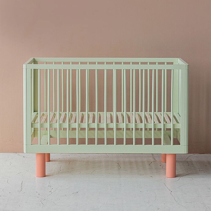 Lit Bébé Evolutif Nox Pistache et Rose - 60 x 120 cm (Karl & Fric) - Image 3
