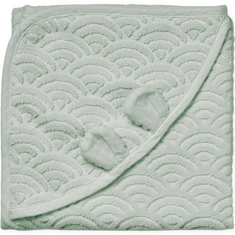 Cape de bain bébé ours vert sauge (80 x 80 cm) (Cam Cam Copenhagen) - Couverture