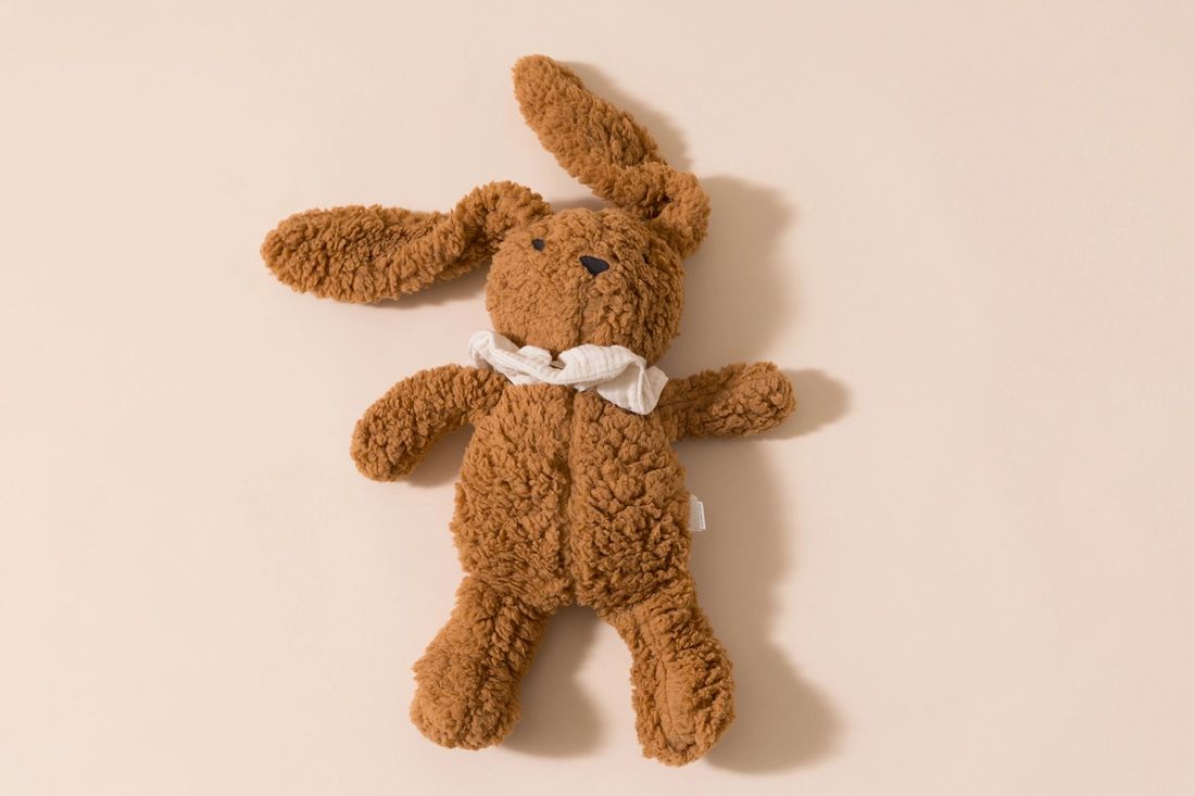 - Doudou Bouclé Lapin Caramel - Marron (Mon Lit Cabane) - Couverture