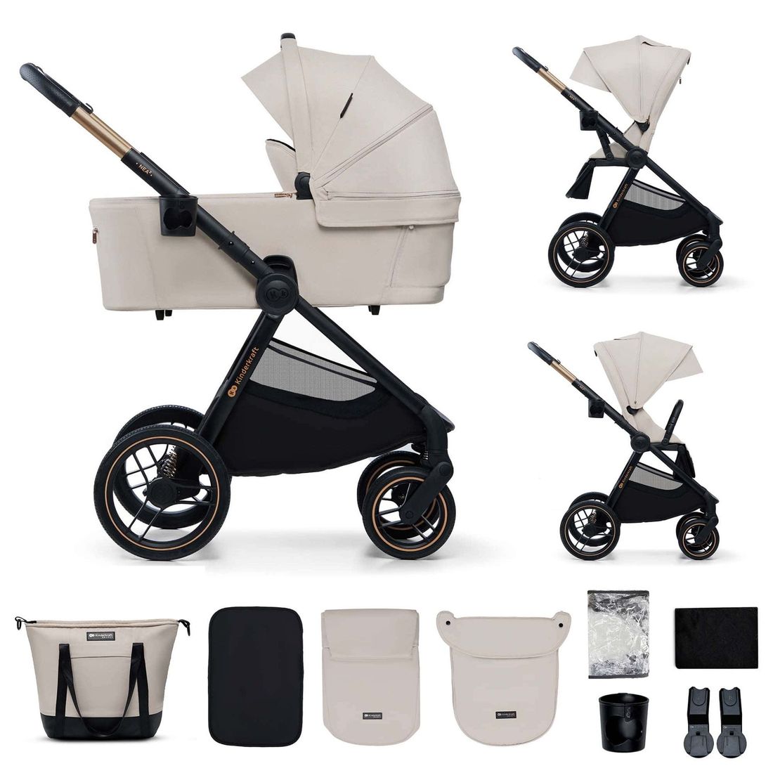 Poussette polyvalente NEA 2 beige (Kinderkraft) - Image 1