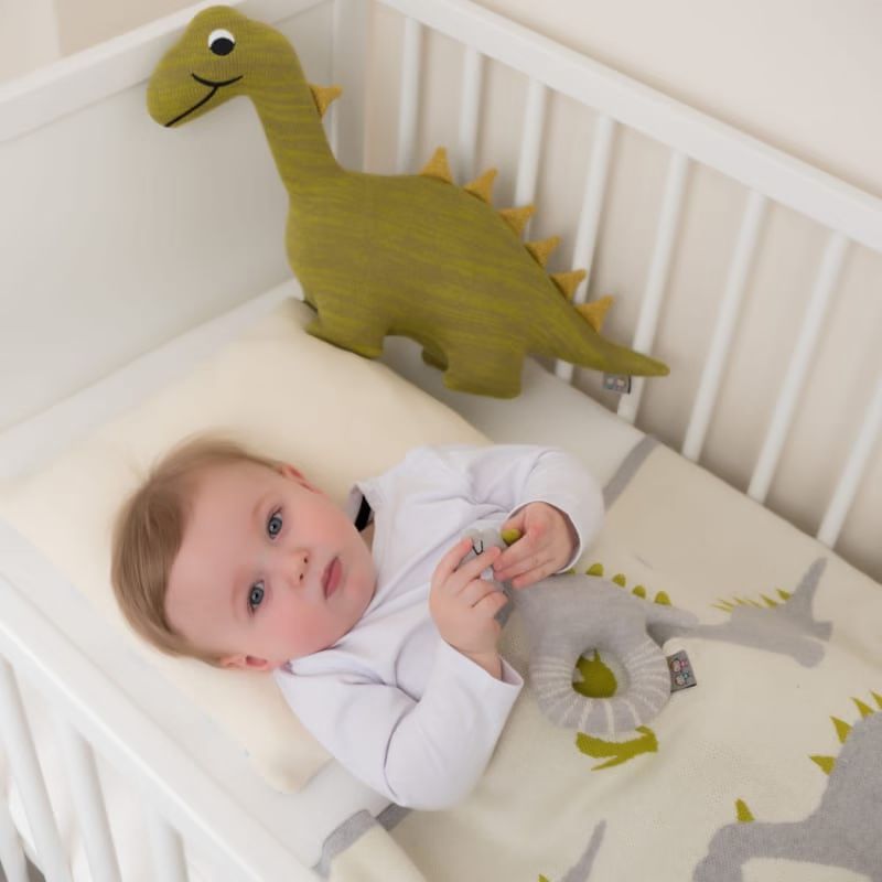 Hochet bébé coton tricoté dinosaure (Sevira Kids) - Image 4