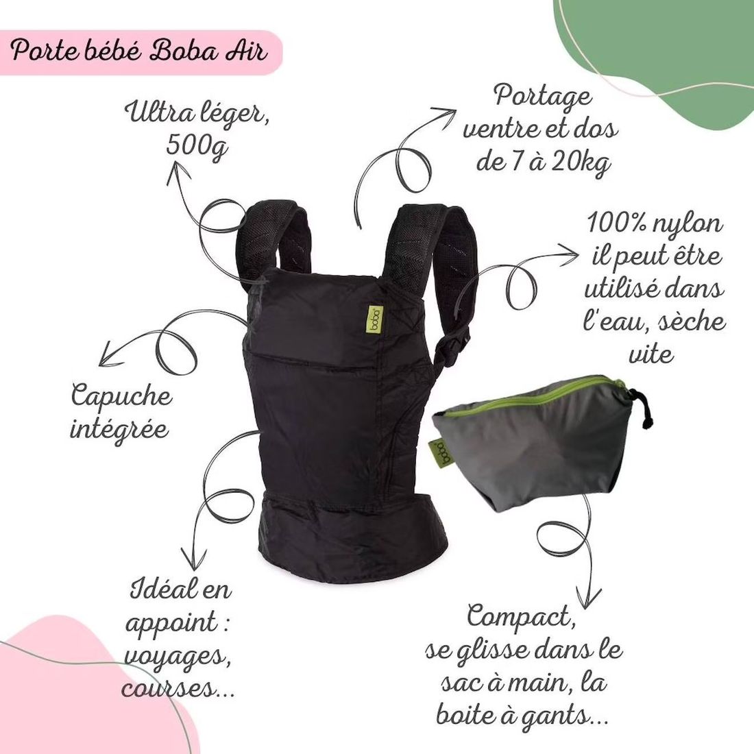 Porte-bébé Boba Air Noir Noir (Boba) - Image 2