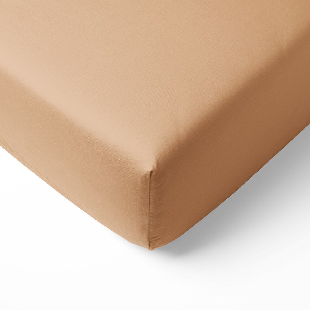 Petite Amélie | Lot de 2 draps-housses jersey coton bio | Blanc et caramel | 45x90 cm | Pour matelas bébé hauteur 10-12 cm (Petite Amélie) - Image 6