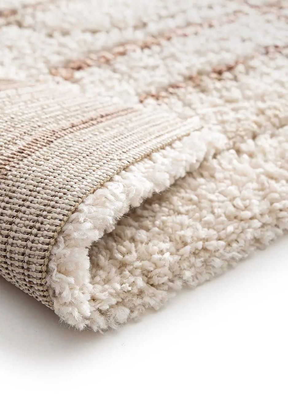 Tapis enfant shaggy scandinave crème/rose 80x150 cm (Atticgo) - Image 2