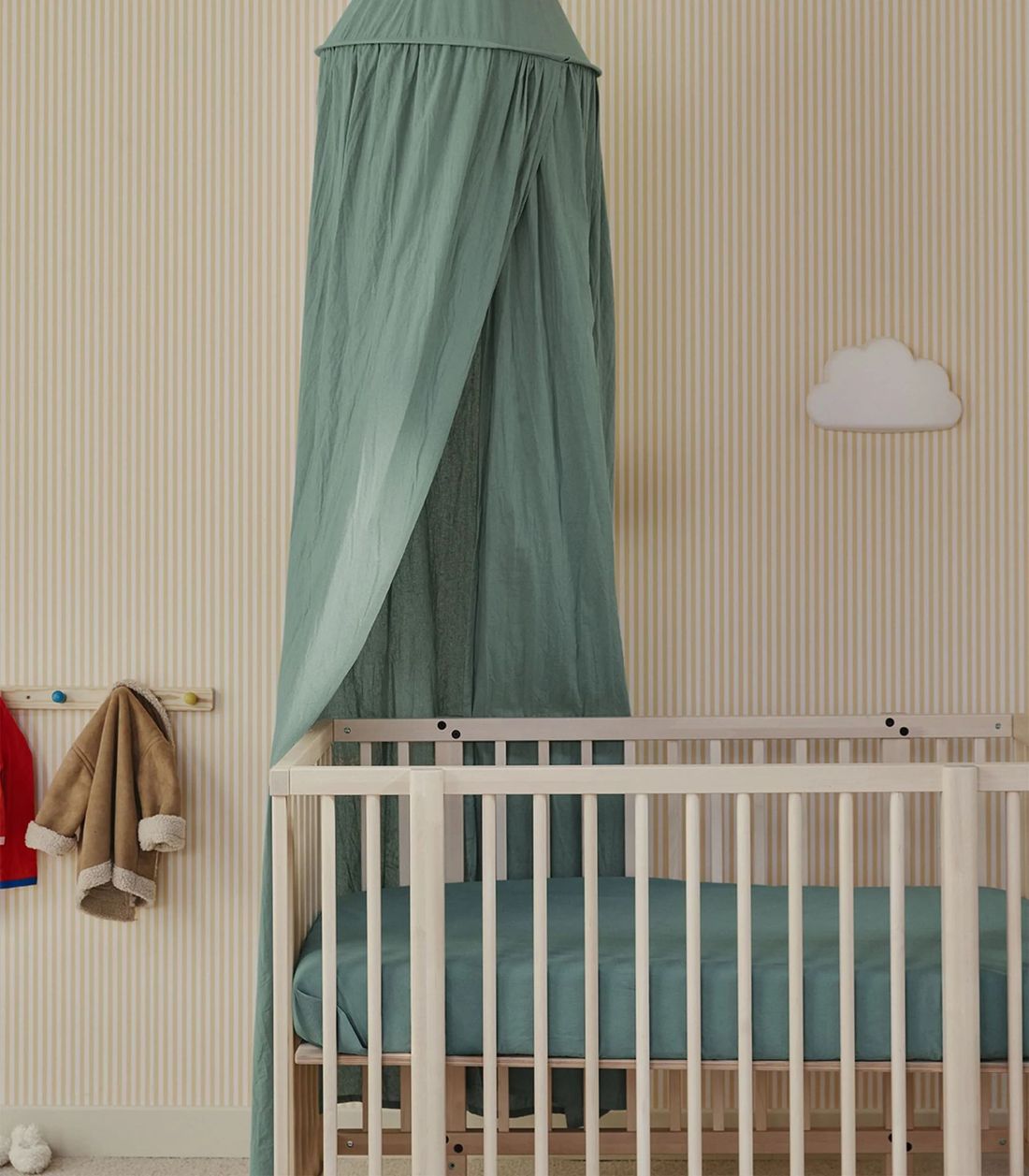 Lot de 2 draps housse bébé 60x120 cm - Percale de coton - Beige et vert - Doux et résistant - Confectionné au Portugal - Tediber (Tediber) - Image 2