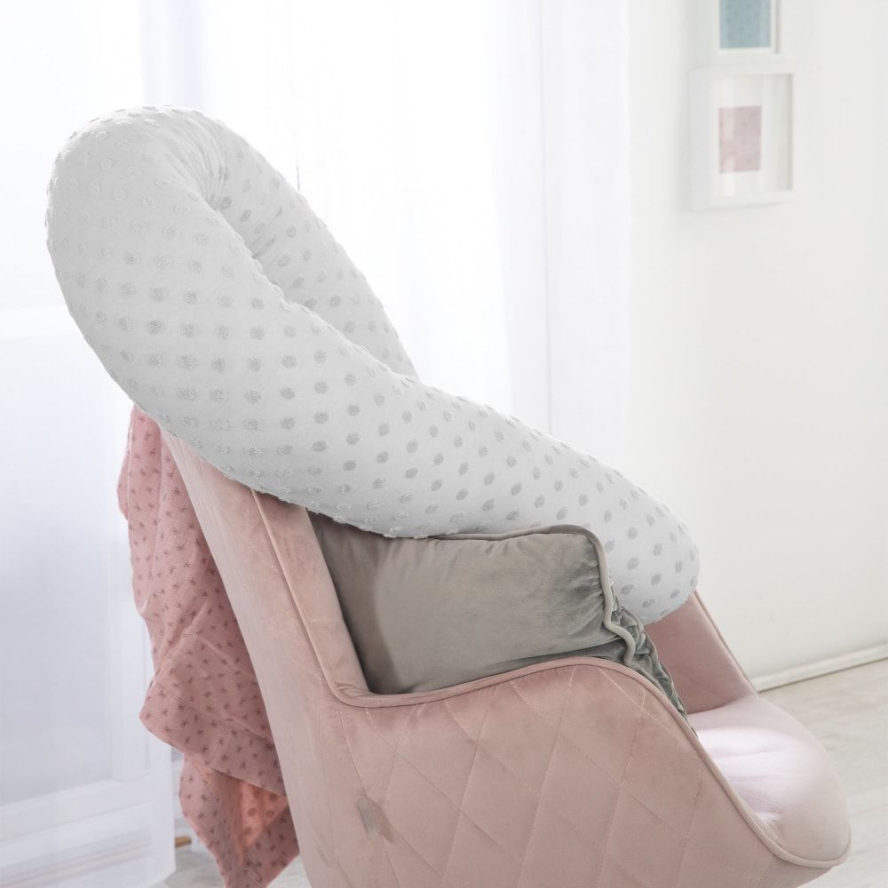 Coussin d'allaitement et tour de lit bébé 170 cm en coton bio gris (Roba) - Image 2