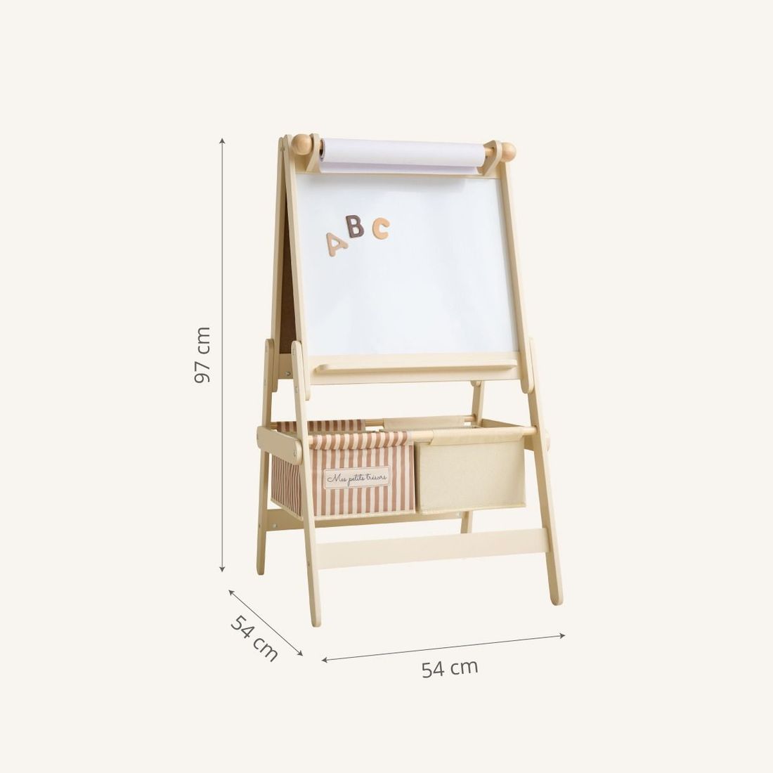 Petite Amélie | Tableau enfant magnétique 3-en-1 | Chevalet en bois et MDF | Beige | Développe la créativité et la motricité fine des petits (Petite Amélie) - Image 5