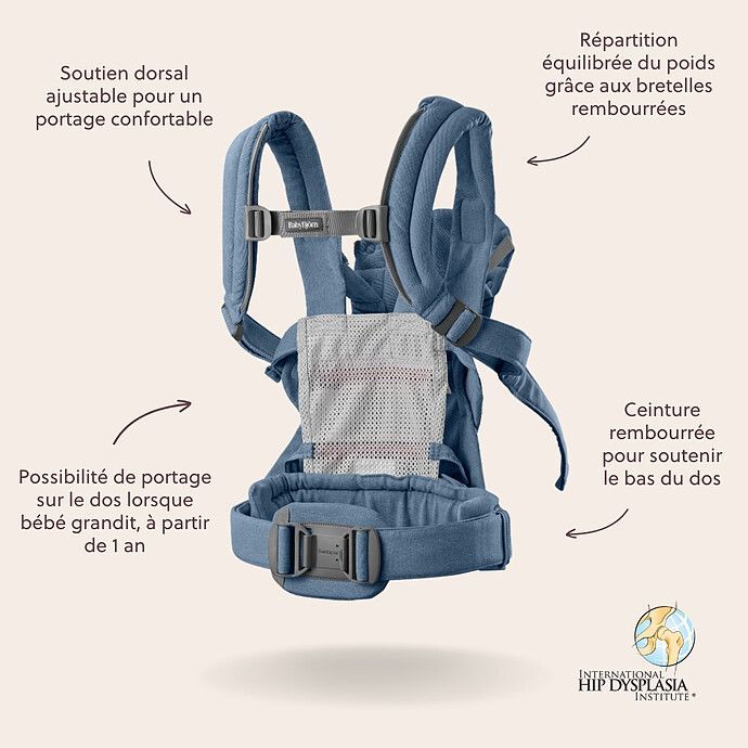 Porte-bébé Harmony Tissé Chiné - Bleu (BabyBjörn) - Image 4