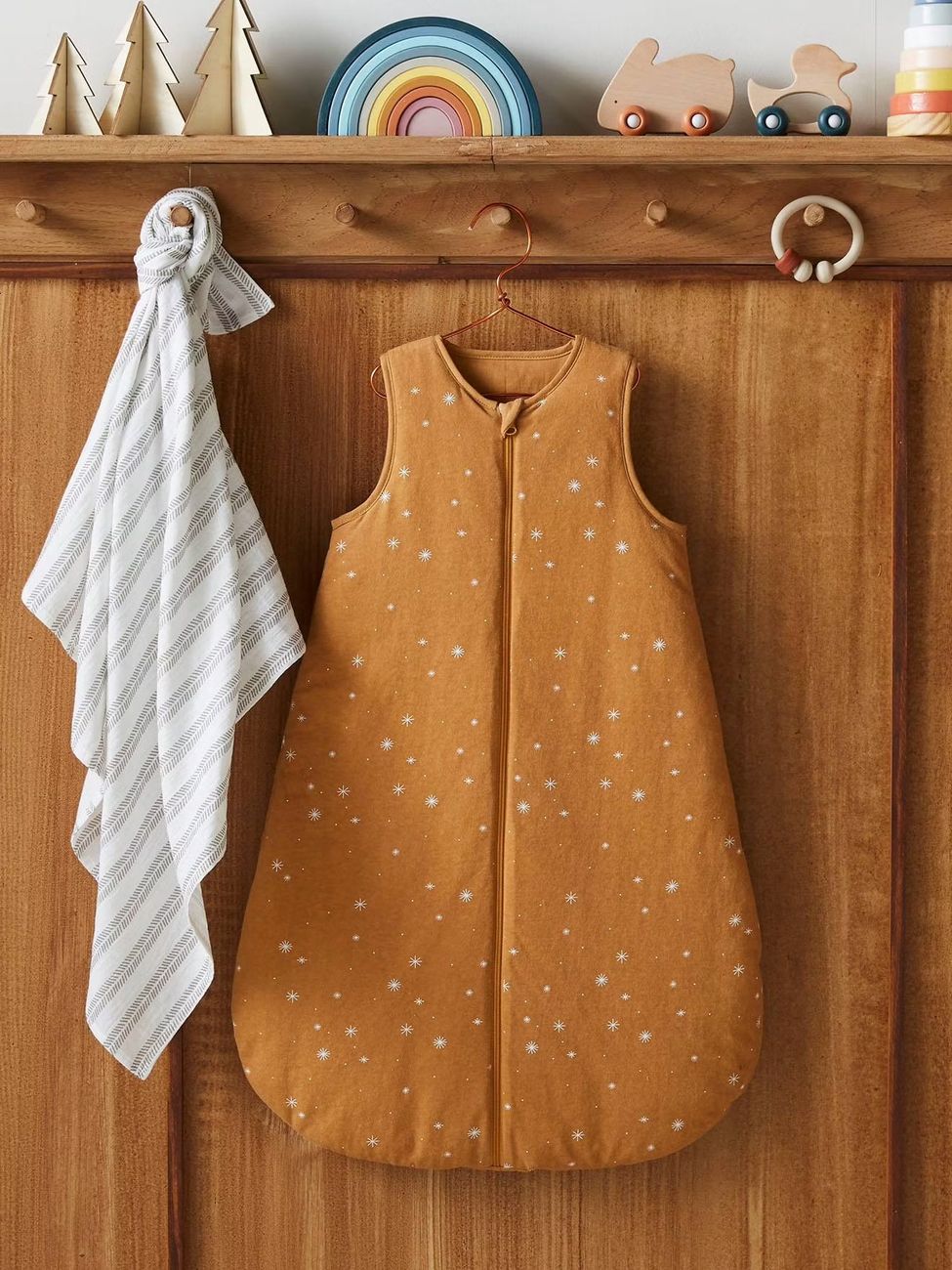 Gigoteuse ouverture centrale Dreamy en coton bio* personnalisable caramel (Vertbaudet) - Couverture