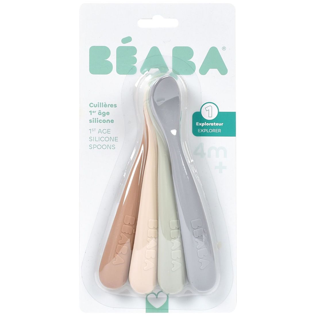 Lot de 4 cuillères silicone 1er âge Natural set (Béaba) - Image 6