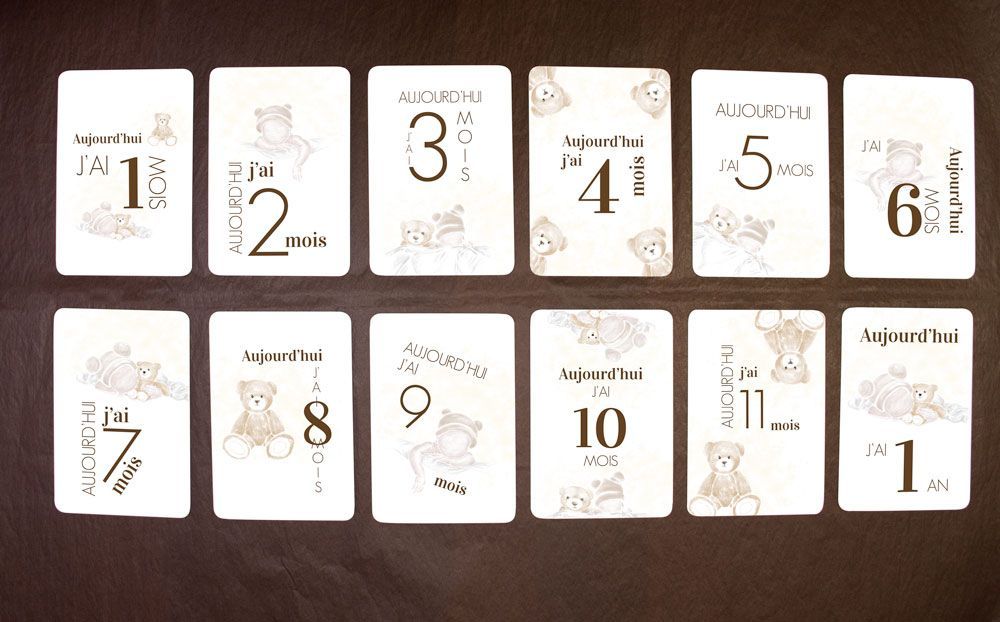 Cartes étapes bébé Ourson (Le Faire-Part Français) - Image 1