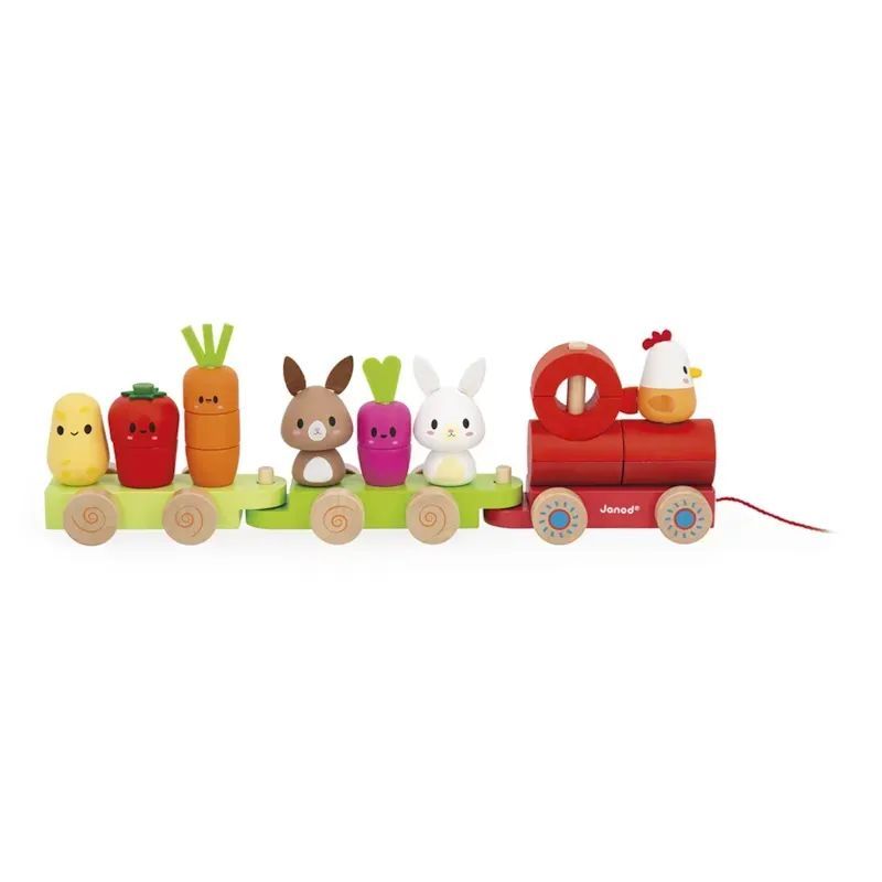 Train de la ferme à tirer (Janod) - Couverture
