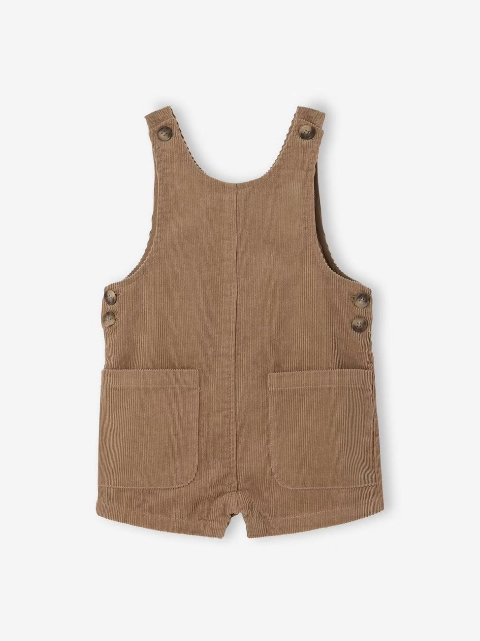 Salopette courte bébé en velours côtelé noix de pécan (Vertbaudet) - Image 1
