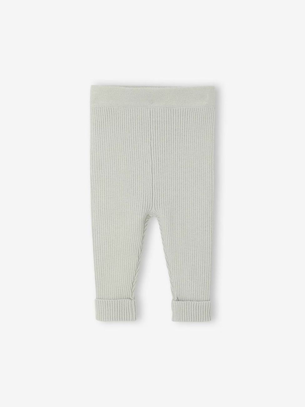 Ensemble bébé mixte gilet pantalon en tricot vert d'eau (Vertbaudet) - Image 2