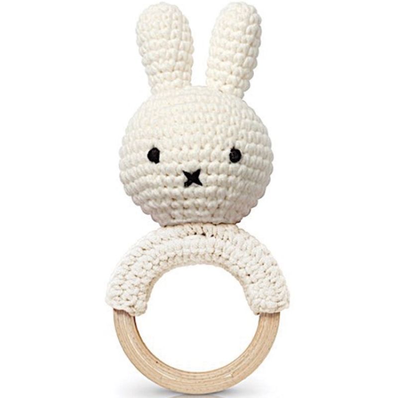 Hochet anneau de dentition Miffy blanc (Just Dutch) - Couverture