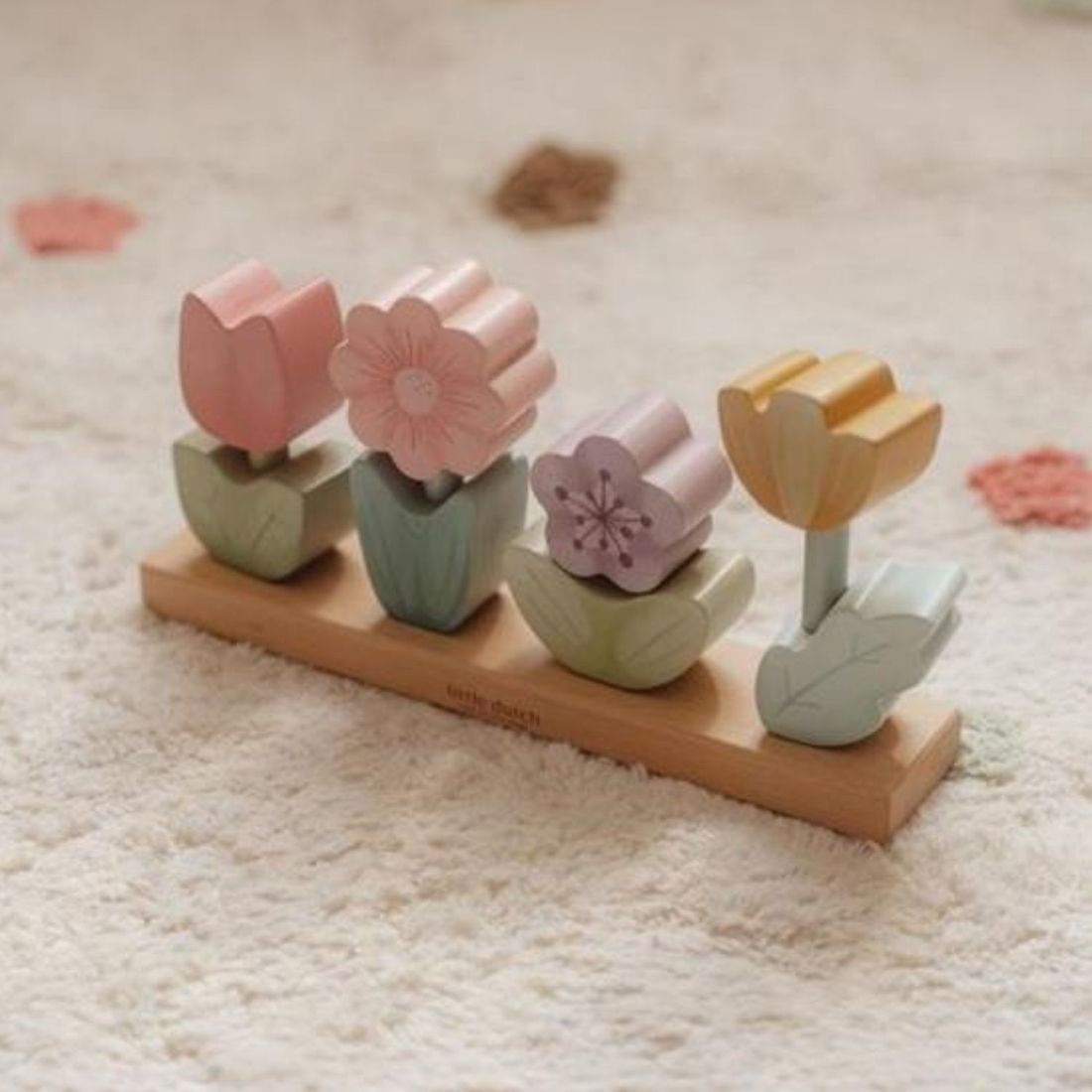 Puzzle fleurs à empiler en bois FSC Fairy Garden (Little Dutch) - Image 2