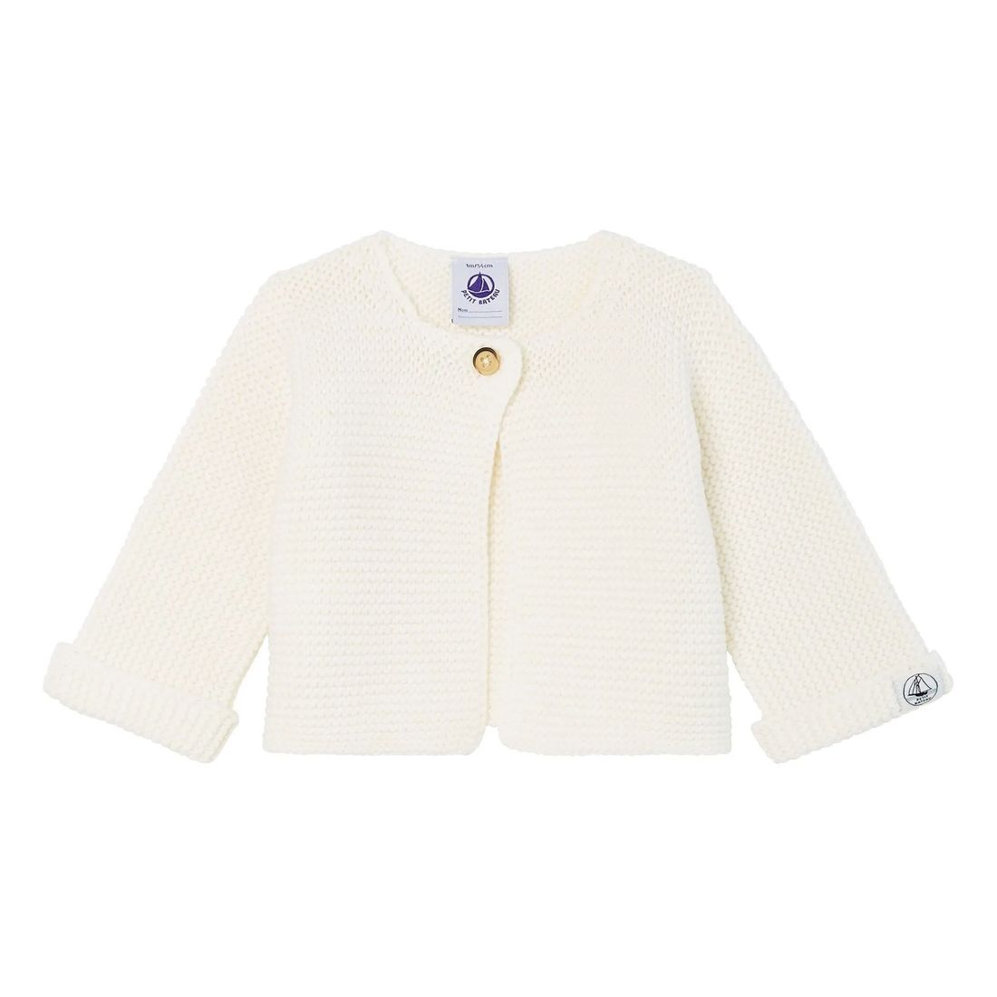 Petit Bateau - Gilet Tricot Point Mousse Fabalero Coton Bio (Petit Bateau) - Couverture