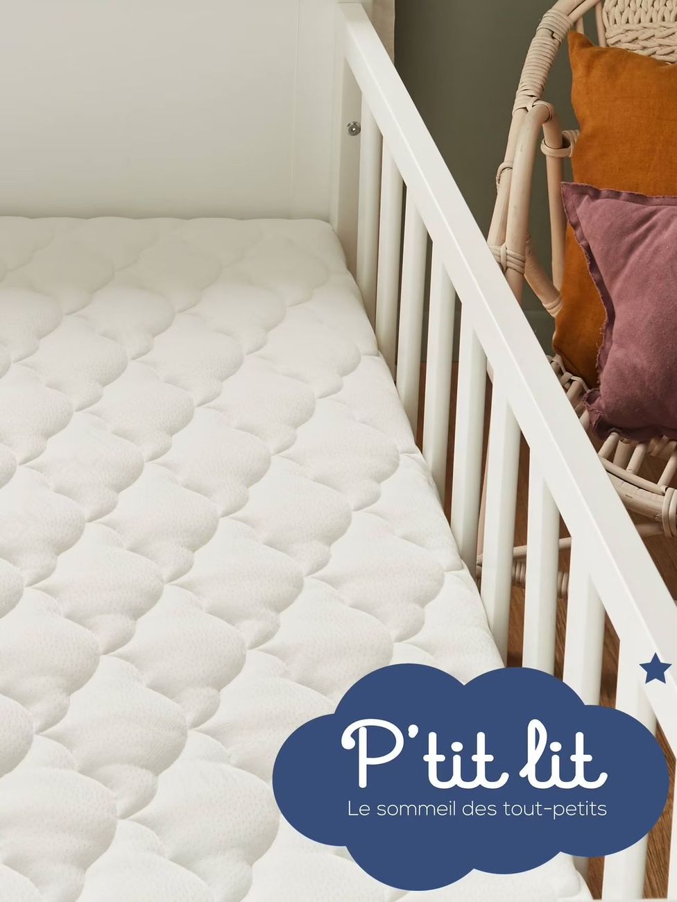 Matelas bébé Bamboo non traité déhoussable blanc (P'Tit Lit) - Image 3