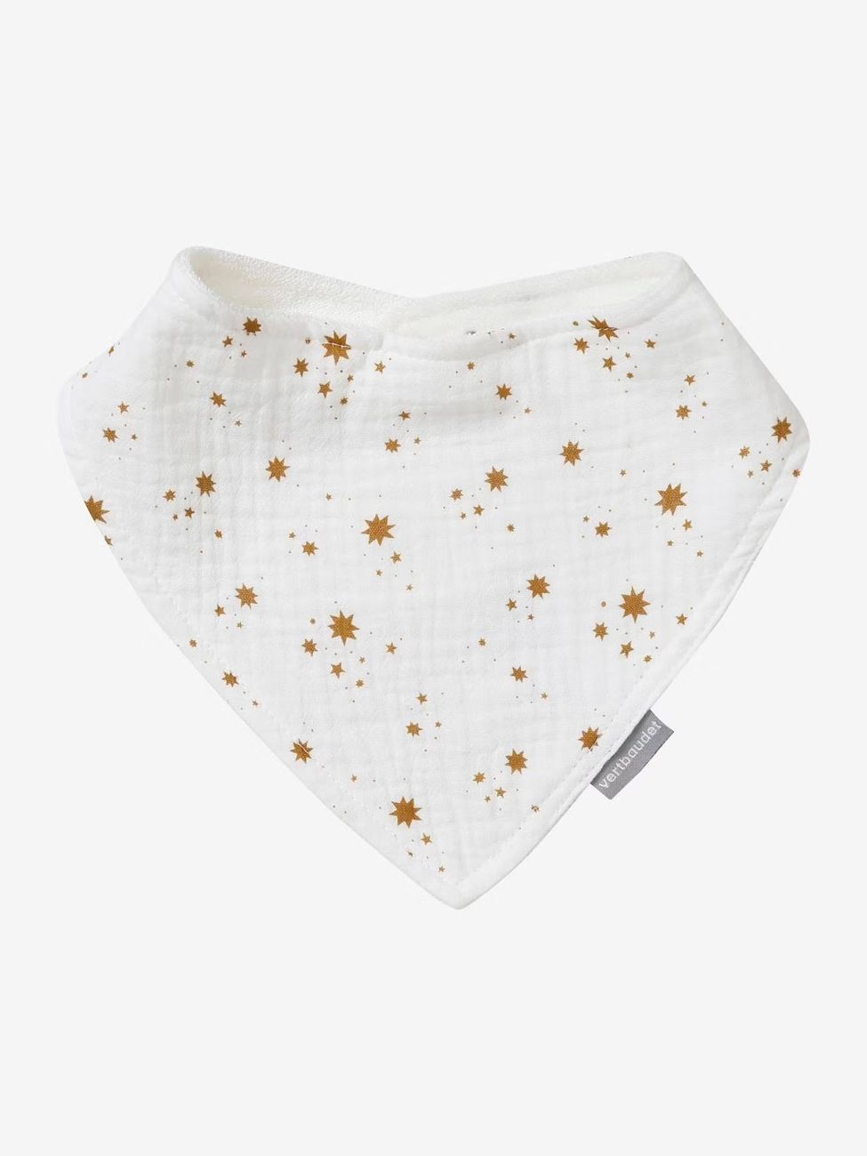 Lot de 3 bavoirs bandanas en éponge et gaze de coton caramel (Vertbaudet) - Image 1