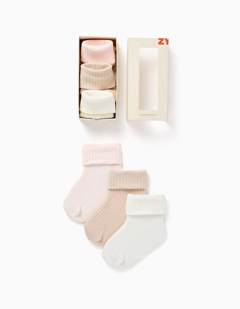 Pack 3 Paires De Chaussettes Côtelées Rose (Zippy) - Image 1