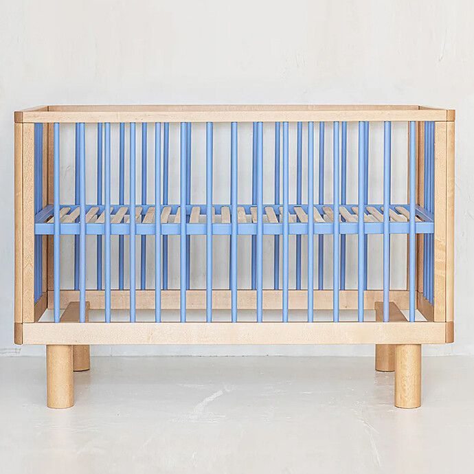 Lit Bébé Evolutif Nox Bois Naturel et Bleu - 60 x 120 cm (Karl & Fric) - Image 3