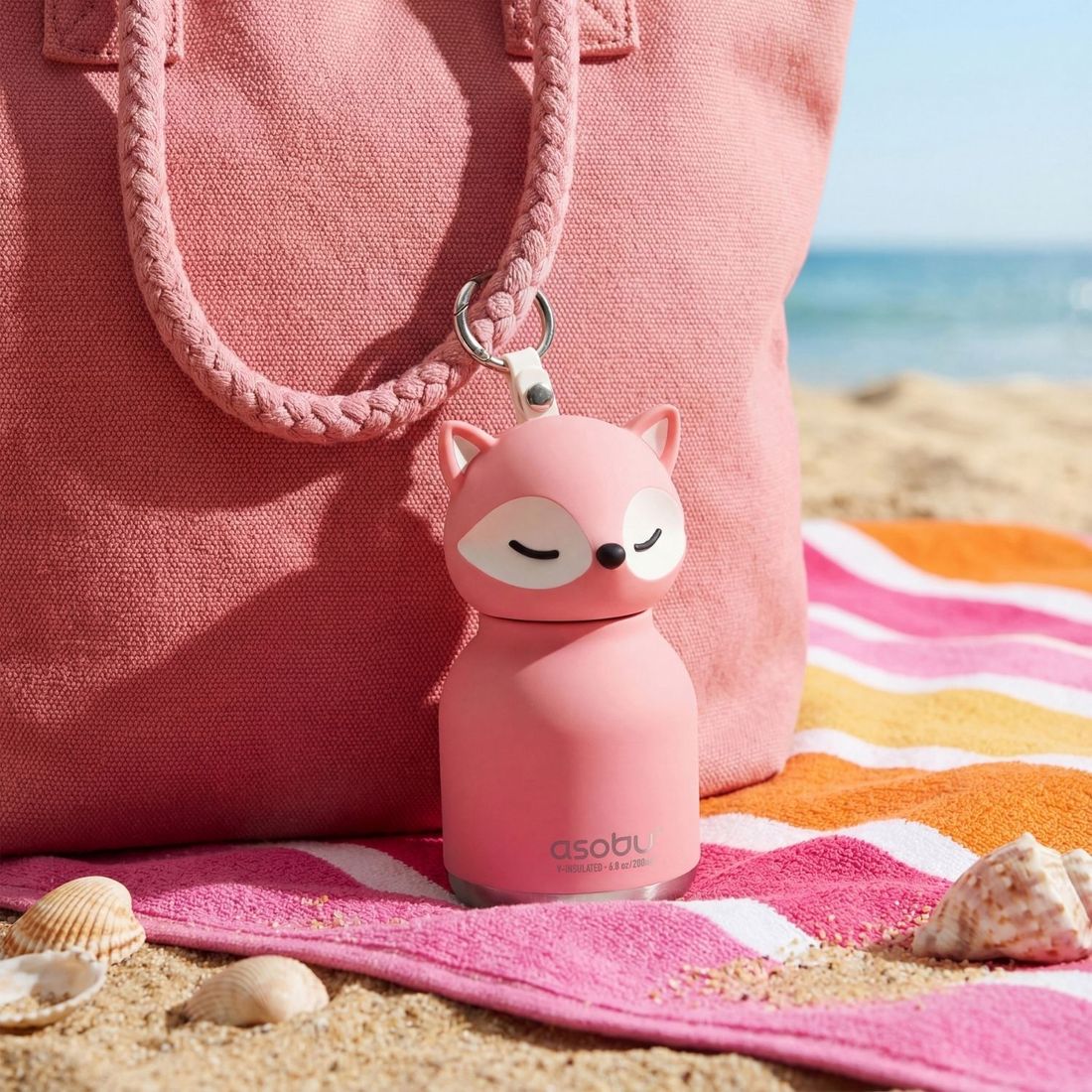 Mini gourde isotherme Bestie Renard rose (200 ml) (Asobu) - Image 1