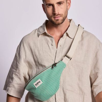 Sac banane Olivia Rayures Fines Vert (Hindbag) - Image 2