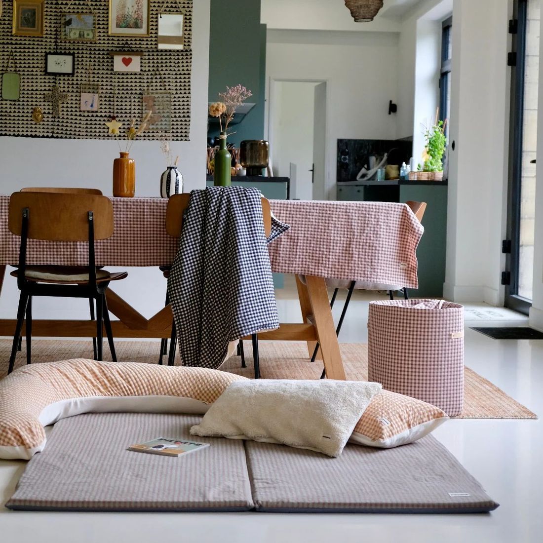 Tapis de vie Vichy Châtaigne (Mezamé Paris) - Image 6