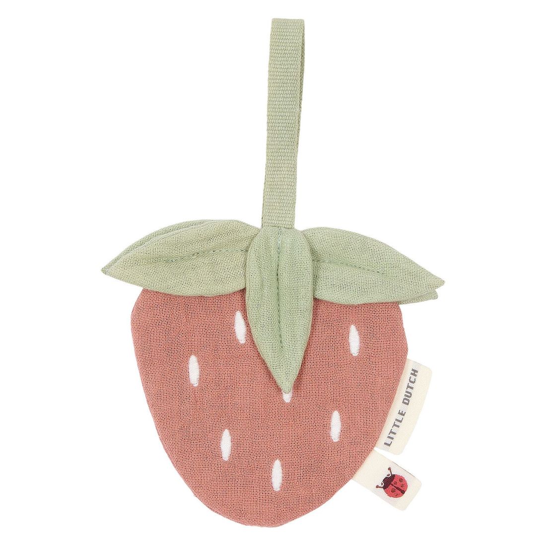 Doudou Attache Sucette Fraise Fairy Garden - Rouge (Little Dutch) - Image 1