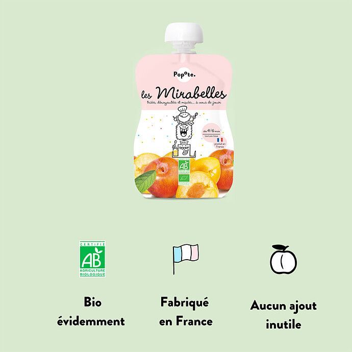 Gourde Repas Bio Mirabelles - 120 g (Popote) - Image 4