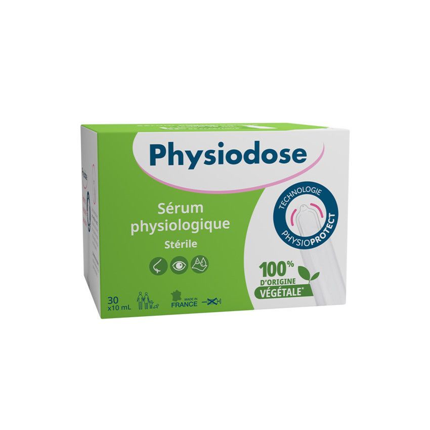Sérum physiologique végétal 30 unidoses x 10 ml - Blanc (Physiodose) - Couverture
