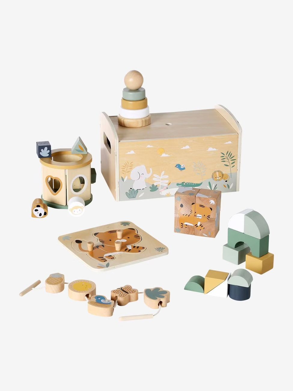 Coffret multi-activités TANZANIE en bois FSC® vert (Vertbaudet) - Image 2