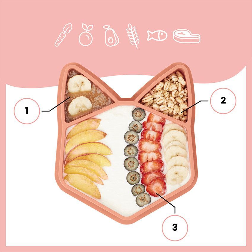 Assiette compartimentée en silicone ISY PLATE - Renard - Terracotta (Babymoov) - Image 3