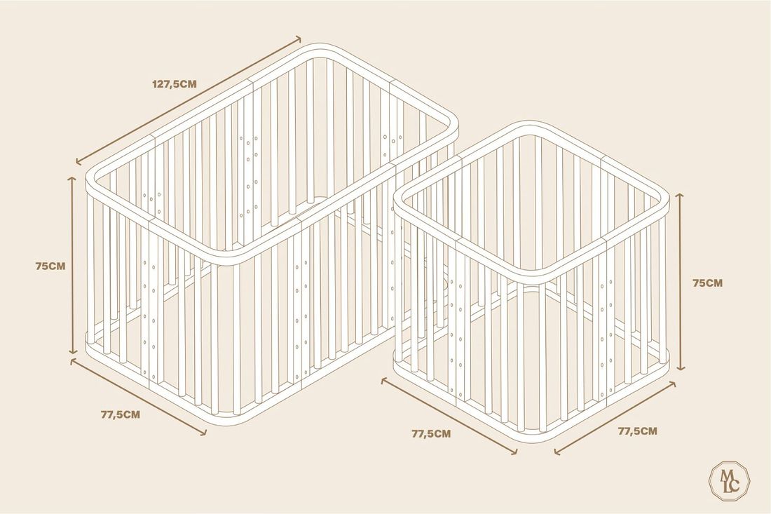 - Berceau Évolutif 7 en 1 Rectangulaire avec Matelas - Naturel - Naturel (Mon Lit Cabane) - Image 20