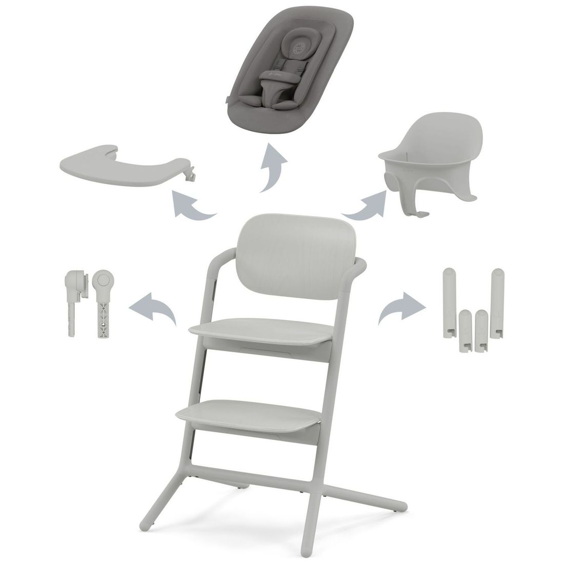 Chaise haute évolutive 4 in 1 Lemo 2 Suede Grey (Cybex) - Image 2