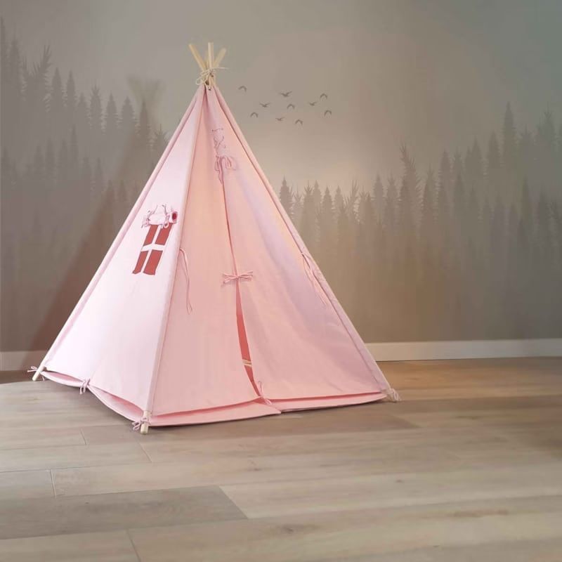 Tente tipi rose pour enfant bois fsc et (Sunny) - Image 2