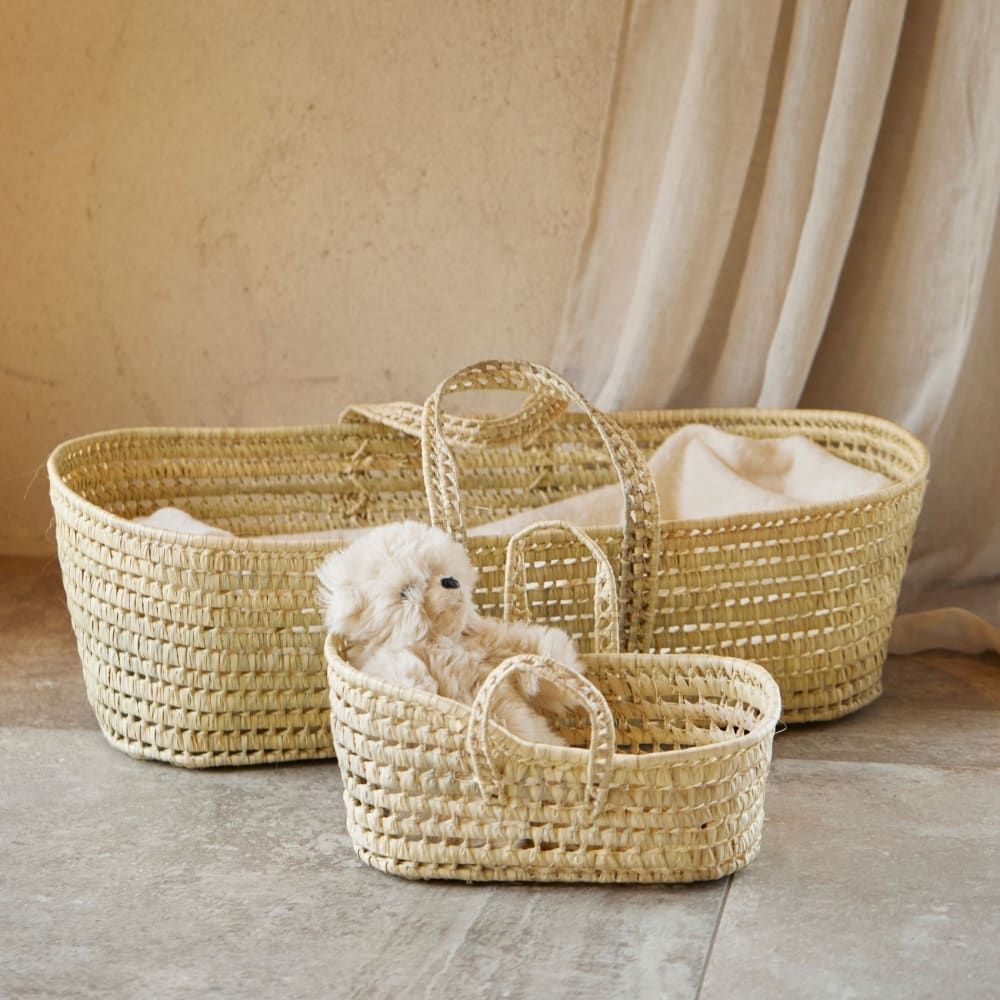 Couffin osier pour bébé végétale naturel 38 x 85 (Home Maison) - Image 2