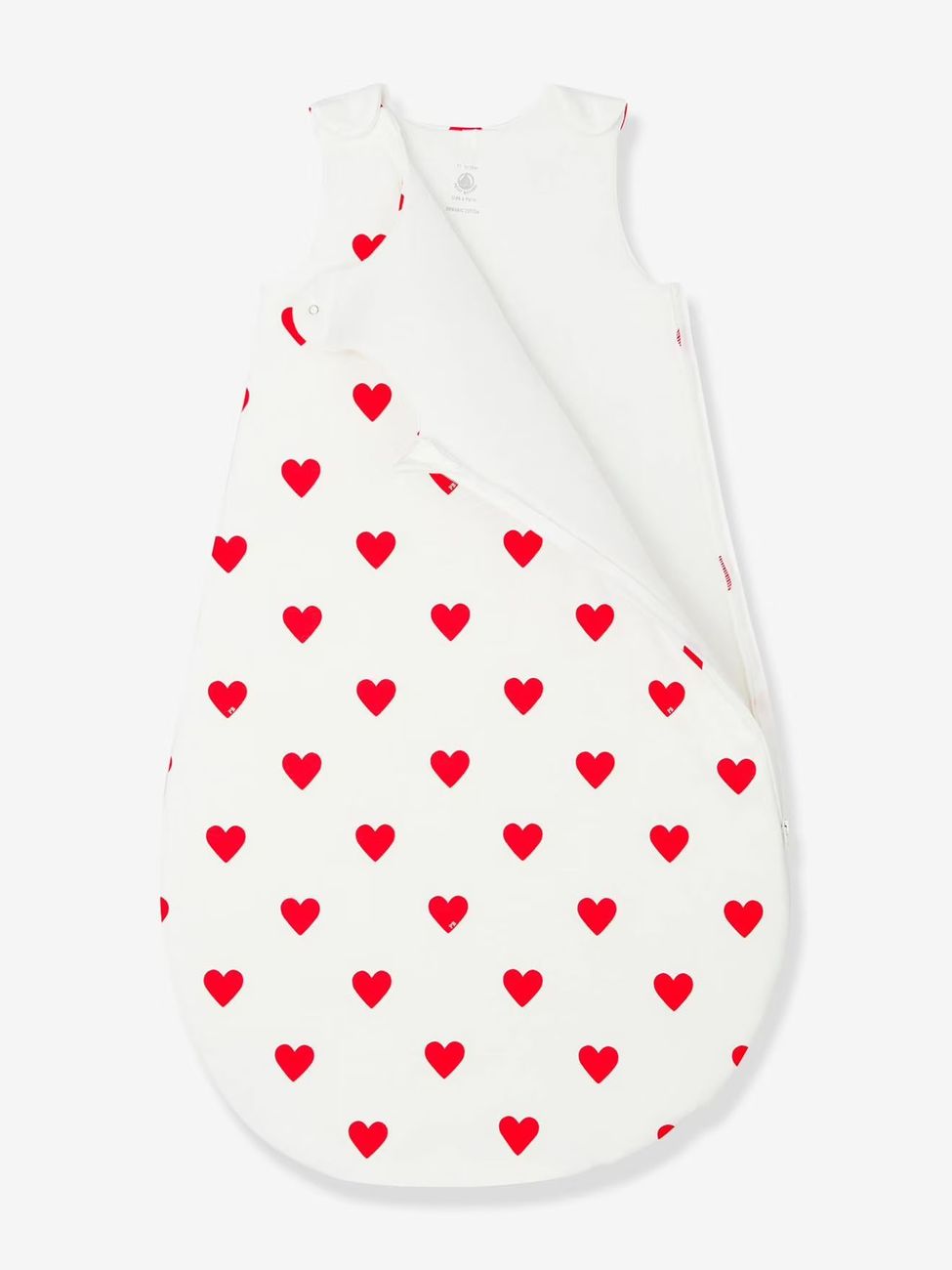 Gigoteuse à coeurs en coton Petit bateau blanc (Petit Bateau) - Image 1