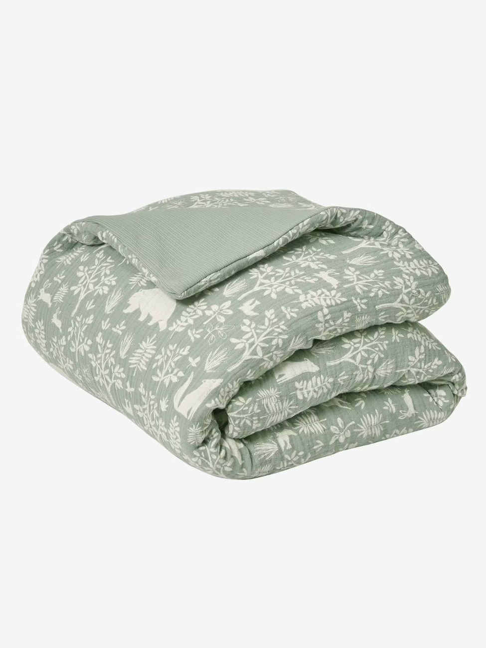Couverture / Fond de parc DANS LES BOIS vert sauge (Vertbaudet) - Couverture
