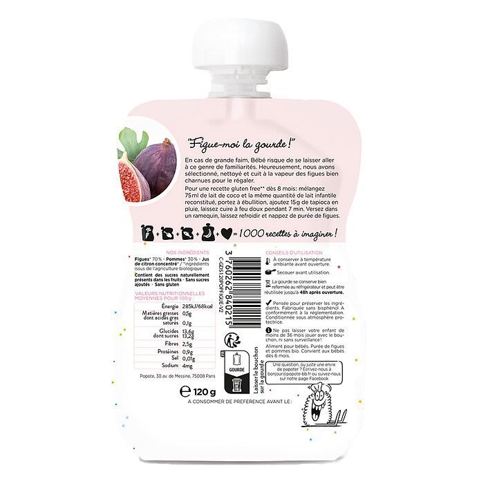 Gourde Repas Bio Figue - 120 g (Popote) - Image 3