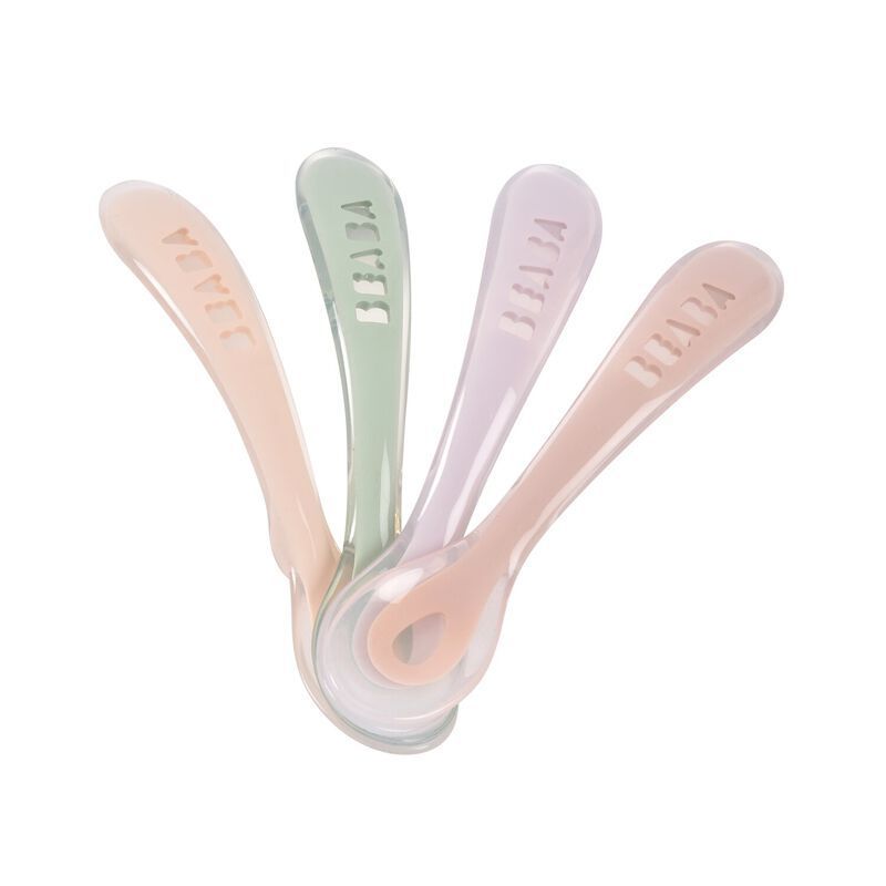 Lot 4 cuillères 2ème âge silicone Natural (Béaba) - Image 1