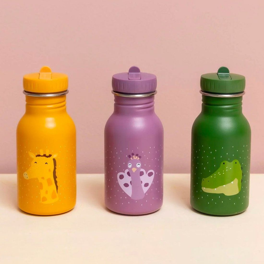 Gourde inox Trixie 350 ml - Animaux rigolos - Gourde pour enfant - Légère et durable, sans BPA - 350 ml - 350 ml (Trixie) - Image 1