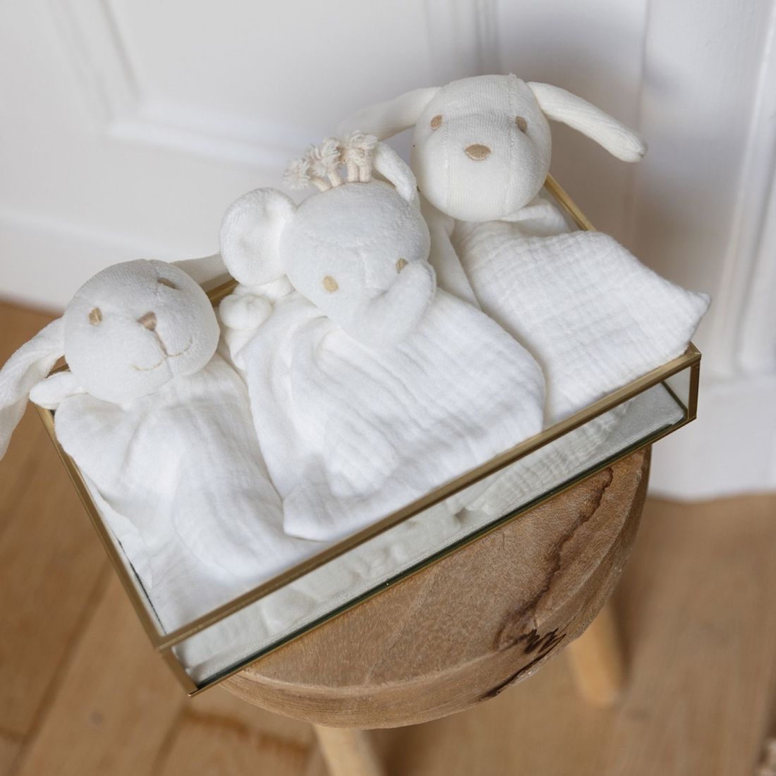 Doudou plat en coton bio éléphant (30 x 30 cm) (Tartine et Chocolat) - Image 4