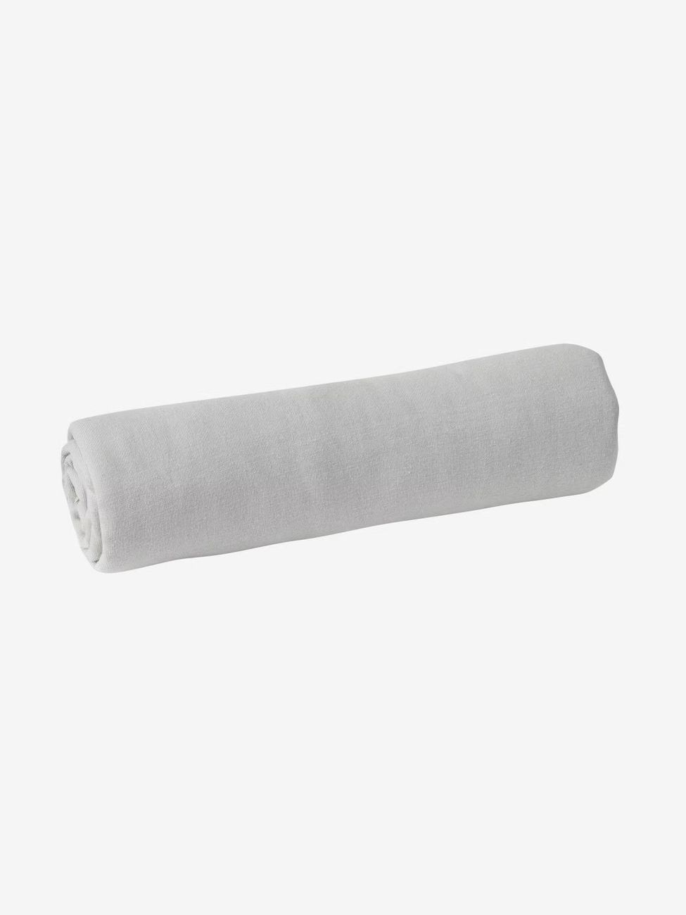 Lot de 2 draps-housses bébé en jersey extensible gris + blanc (Vertbaudet) - Image 1
