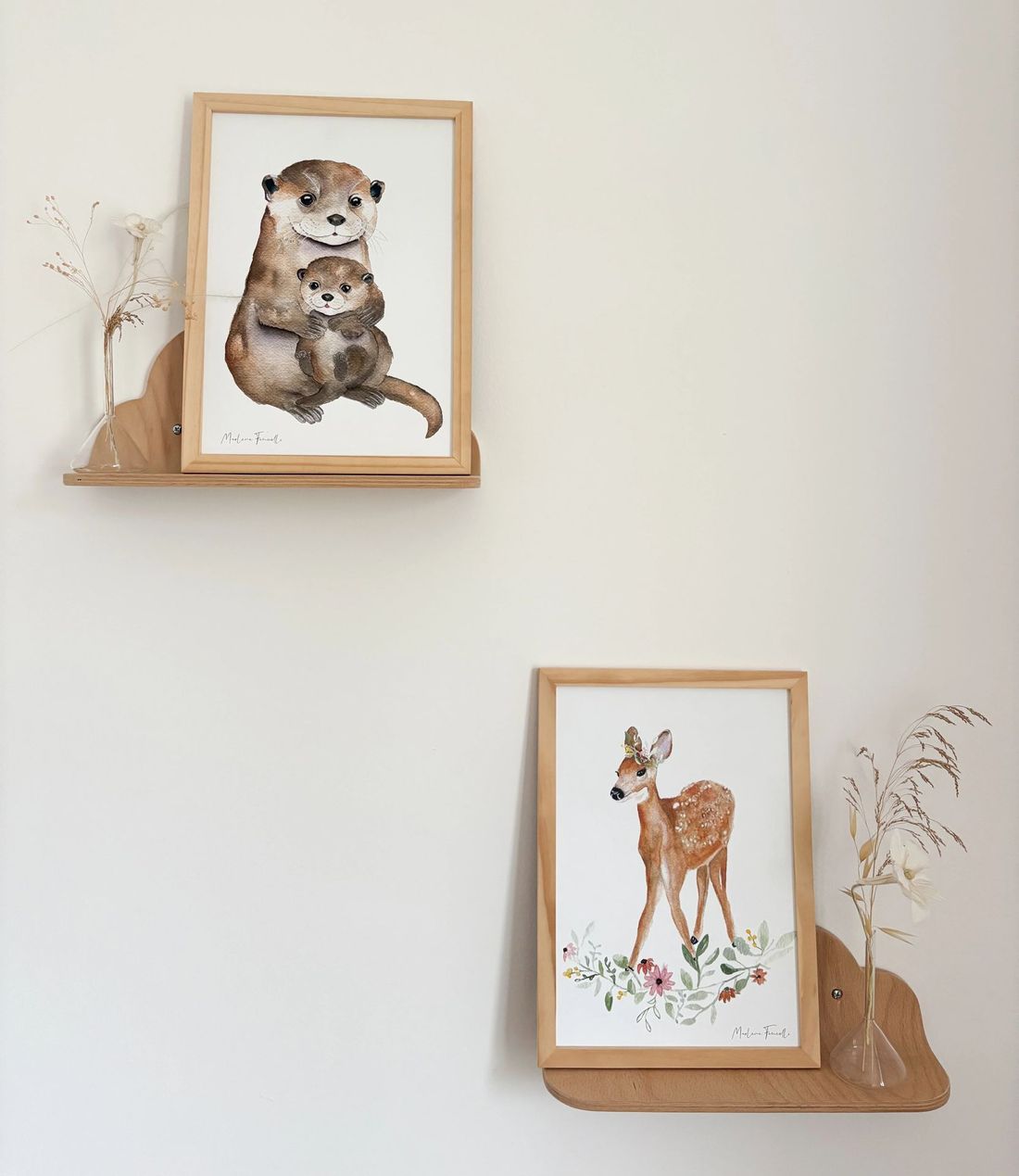Affiche famille loutre aquarelle – Poster animal pour chambre bébé et enfant (Les Aquarelles de Marlène) - Image 9