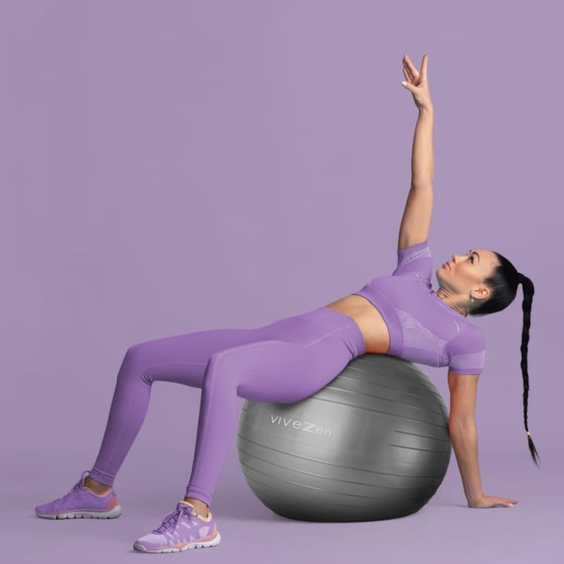 Ballon de yoga - 65 cm - gris (Vivezen) - Image 1